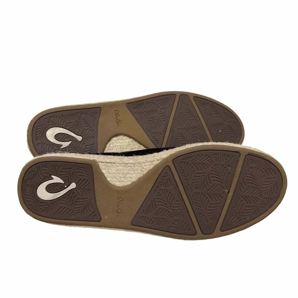 Olukai Womens Kaulu Paa Kapa Slip On Shoes US 8.5 Black Convertible‎ Espadrilles